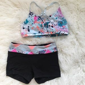 Ivivva sports bra & matching booty shorts